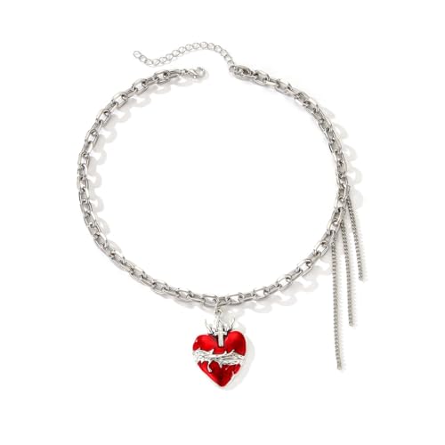 AOSAIXIS Elegante Stabile Legierung Gothic Halskette Mit Auffälliger Herzheizheizpendel Schmuckzubehör Für Trendsetter Und Partybesucher AOSAIXIS Elegante Stabile Legierung Gothic Halskette Mit Auffälliger Herzheizheizpendel Schmuckzubehör Für Trendsetter Und Partybesucher von AOSAIXIS