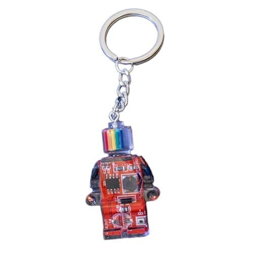AOSAIXIS Elektronischer Roboter Anhänger Keychain Hip Hop Punkstil Keyrings Buntes Telefon Lanyard Stylish Brieftaschenverzierung Für Frauen von AOSAIXIS