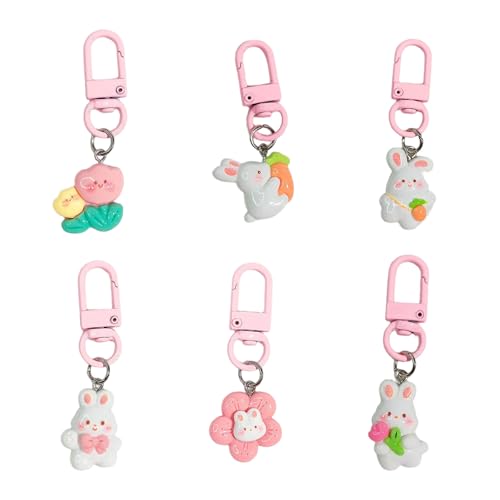 AOSAIXIS Entzückende Tierschlüsselkettensammlung 6 Stück Schlüsselring Für Rucksäcke Und Taschen Mit Blumen Und Radichcharm AOSAIXIS Entzückende Tierschlüsselkettensammlung 6 Stück Schlüsselring Für Rucksäcke Und Taschen Mit Blumen Und Radichcharm von AOSAIXIS