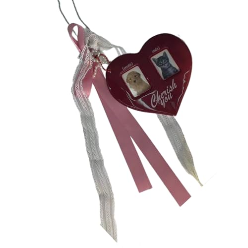 AOSAIXIS Fashion Heart Picture Hanger Schlüsselbund Halskette Einzigartige Zauberkette Keyring Halskette Multifunktionale Halskette Für Frau von AOSAIXIS
