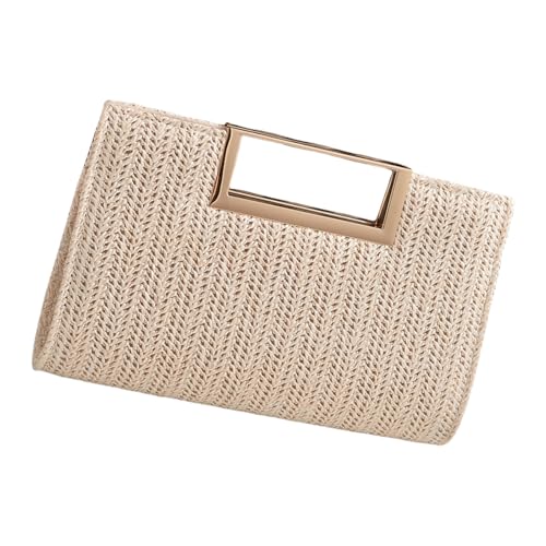 AOSAIXIS Frauen Abendbeutel Stroh Clutches Kette Gurt Schulterkreuzkörper Elegant von AOSAIXIS