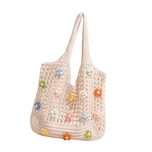 AOSAIXIS Frauen Handtasche Hohl Mesh Achsel Achselhöhle Mode Gestrickte Schulter Großkapazität Unterarm Strand Für Reiseblächen Handtasche Strick Schulter Großer Kapazität Strandpraxis von AOSAIXIS