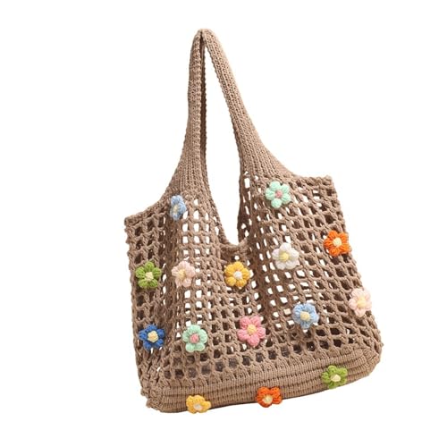 AOSAIXIS Frauen Handtasche Hohl Mesh Achsel Achselhöhle Mode Gestrickte Schulter Großkapazität Unterarm Strand Für Reiseblächen Handtasche Strick Schulter Großer Kapazität Strandpraxis von AOSAIXIS