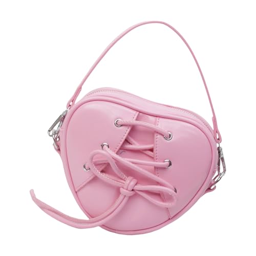 AOSAIXIS Frauen PU Leder Schulter Crossbody Tasche Top Herzförmige Boten Kleine Handtasche Einkaufen Dating Frauen Schulter Crossbody Top PU Leder Messenger von AOSAIXIS