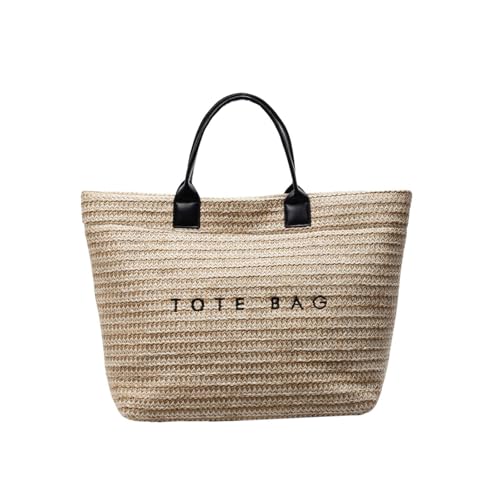 AOSAIXIS Frauen Pendeln Beutel Handgewebte Strandbriefbrief Handtasche Strohhalm Große Kapazitäten von AOSAIXIS
