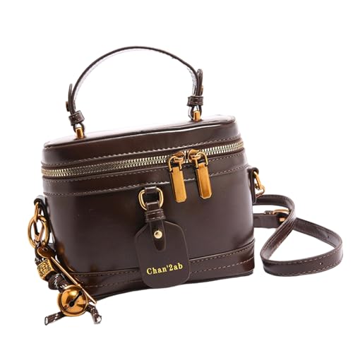 AOSAIXIS Frauen Umhängetasche Stilvoller Crossbody Travel Make Up Modemessen Messener PU Leder Eimer Für Tägliche Arbeit Frauen Stylish Schulter Make Up Mode Crossbody Retro Eimer von AOSAIXIS