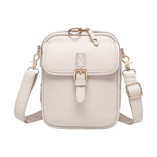 AOSAIXIS Funktionelle Crossbody Tasche Für Frauen Vintage PU Leder Verstellbar von AOSAIXIS