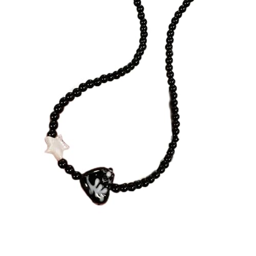 AOSAIXIS Glass Heart Stern Charme Halskette Schlüsselbein Kette Temperament Choker Einfacher Schwarzer Perlen Halskette Statement Schmuck Schmuck AOSAIXIS Glass Heart Stern Charme Halskette Schlüsselbein Kette Temperament Choker Einfacher Schwarzer Perlen Halskette Statement Schmuck Schmuck von AOSAIXIS