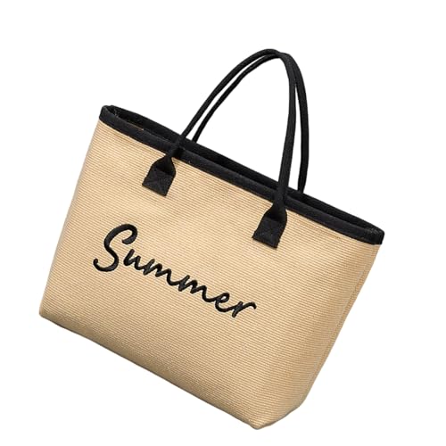 AOSAIXIS Große Kapazitätbeach Tasche Für Frauen Und Mädchen Brief Sticktasche Allzugemachende Tägliche Mode Top Frauen Strand Brief Sticktasche Handtasche Großkapazität Täglich Einkauft Täglich von AOSAIXIS