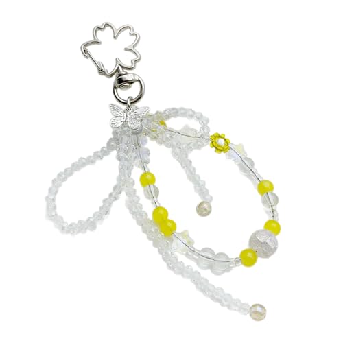 AOSAIXIS Handgefertigter Kristallperlen Keychain Sprudelkristallperlen Star Bowknot Schlüsselringe Accessoire Stylish Bag Ornament von AOSAIXIS