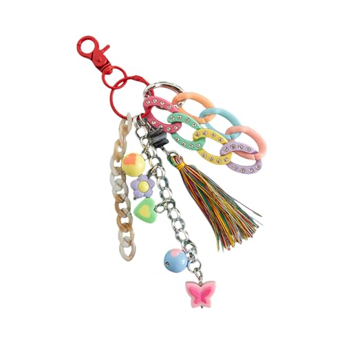 AOSAIXIS Handwerkliche Acrylschlüssel Pendelless Accessoire Eleganter Acryl Schlüsselring Mit Quasten Perlenmodische Schlüsselbeutel Für Geldbeutelbeutel von AOSAIXIS