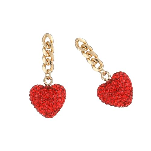 AOSAIXIS Herzropfen Ohrringe Herzkristall Anhänger Halskette Modes Statement Halskette Dicke Ketten Halskette Für Frauen Vorhanden von AOSAIXIS