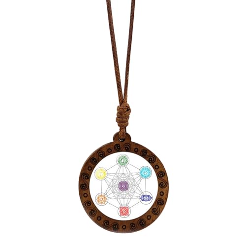 AOSAIXIS Hexagrammholz Amulett Halskette Mit Kompliziertem Sri Yantra Muster Einstellbarer Länge Schlüsselbeinkette Unisex Neckkette AOSAIXIS Hexagrammholz Amulett Halskette Mit Kompliziertem Sri Yantra Muster Einstellbarer Länge Schlüsselbeinkette Unisex Neckkette von AOSAIXIS