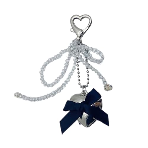 AOSAIXIS Mode Herz Und Bögenschlüsselungsband Schlüsselbund Multifunktionaler Perlencharmanhänger Für Den Täglichen Und Reisegebrauch von AOSAIXIS