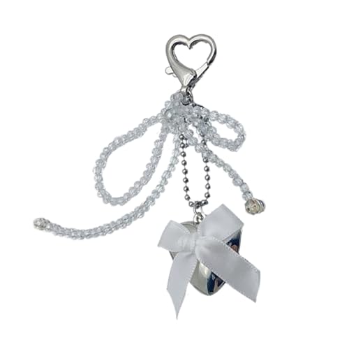 AOSAIXIS Mode Herz Und Bögenschlüsselungsband Schlüsselbund Multifunktionaler Perlencharmanhänger Für Den Täglichen Und Reisegebrauch von AOSAIXIS