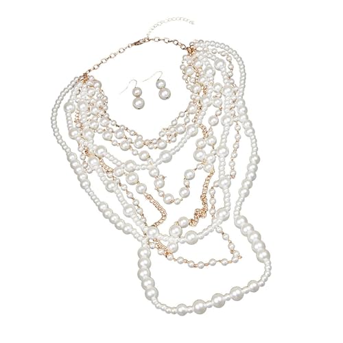 AOSAIXIS Moderne Perlen Halskette Und Ohrringe Mit Komplizierten Perlendesigns Für Besondere Anlässe Und Tägliche Outfits AOSAIXIS Moderne Perlen Halskette Und Ohrringe Mit Komplizierten Perlendesigns Für Besondere Anlässe Und Tägliche Outfits von AOSAIXIS