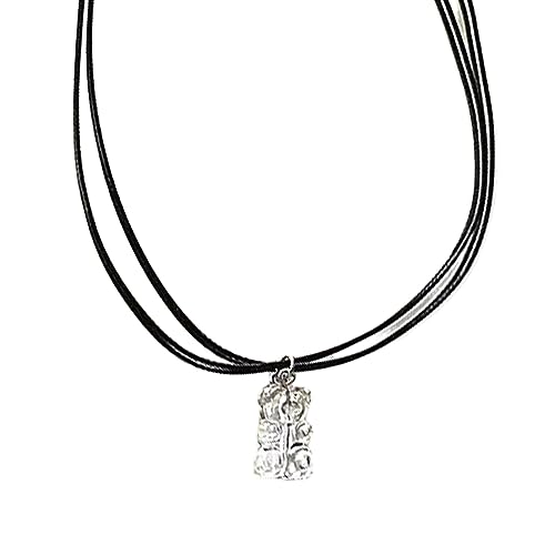 AOSAIXIS Nette Doppelschichtbär Halskette Entzückende Harz Anheitige Halskette Mode Neckschmuck Perfektes Geschenk Für Frauen Und Mädchen von AOSAIXIS