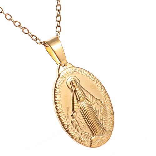 AOSAIXIS Ovaler Anhänger Religiöser Glaube Neckkette Elegante Jungfrau Halskette Charme Für Frauen Mit Edelstahl Oval Anhänger AOSAIXIS Ovaler Anhänger Religiöser Glaube Neckkette Elegante Jungfrau Halskette Charme Für Frauen Mit Edelstahl Oval Anhänger von AOSAIXIS