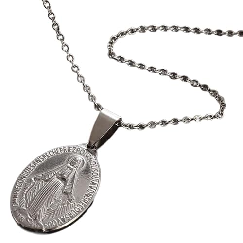 AOSAIXIS Ovaler Anhänger Religiöser Glaube Neckkette Elegante Jungfrau Halskette Charme Für Frauen Mit Edelstahl Oval Anhänger AOSAIXIS Ovaler Anhänger Religiöser Glaube Neckkette Elegante Jungfrau Halskette Charme Für Frauen Mit Edelstahl Oval Anhänger von AOSAIXIS