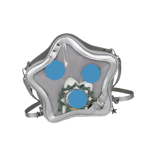 AOSAIXIS PU Leder Itabag Rucksack Crossbody Body Schöne Pin Display Sterngeformte Itabag Umhängetaschen Taschen Für Frauen Ita Rucksack von AOSAIXIS