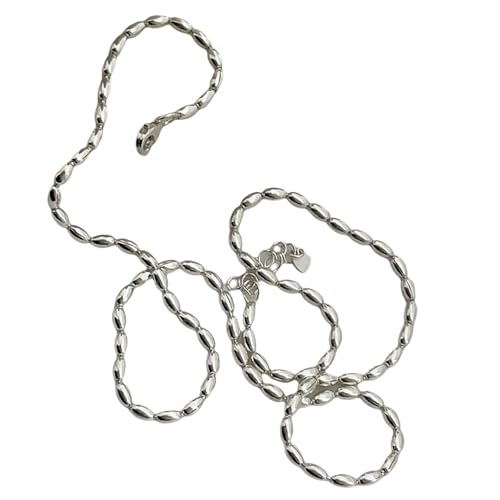 AOSAIXIS Perlen Halskette Einfache Halskette Einstellbare Länge Halskette Party Schmuck Silber Textur Für Verschiedene Anlässe Geeignet von AOSAIXIS