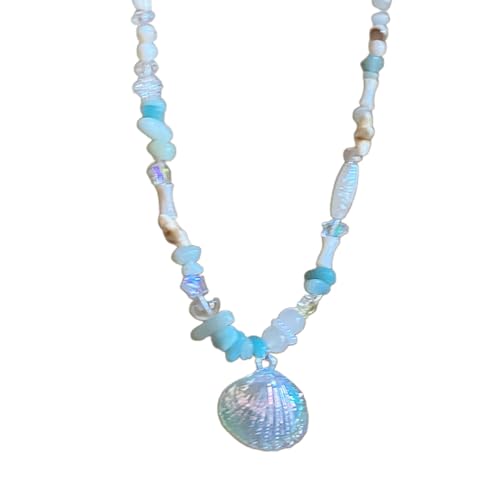 AOSAIXIS Perlen Stone Shell Halskette Runde Perlen Hochwertiger Kristall Halskette Sommerharz Halskette Schmuck AOSAIXIS Perlen Stone Shell Halskette Runde Perlen Hochwertiger Kristall Halskette Sommerharz Halskette Schmuck von AOSAIXIS