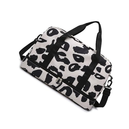 AOSAIXIS Reisetasche Für Frauen Kuhdruck Fitness Über Nacht Training Mit Schuhfach Wochenende Krankenhaus Fitness Travel Gepäck Kuhdruck Sport Fitnessstudio Training von AOSAIXIS