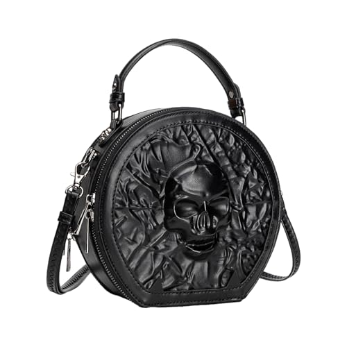 AOSAIXIS Retro Crossbody Bag Für Frauen Rund Pu Leder Schulter Trendy Handtasche Stilvolle Boten Retro Crossbody Für Frauen PU Leder Runde Steampunk Schulter von AOSAIXIS