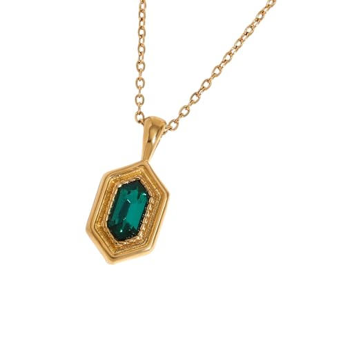 AOSAIXIS Schöne Goldfarbe Edelsteine Halskette Mit Einem Kleinen Anhänger Mit Kubikzirkonien Für Frauen Vintage Look AOSAIXIS Schöne Goldfarbe Edelsteine Halskette Mit Einem Kleinen Anhänger Mit Kubikzirkonien Für Frauen Vintage Look von AOSAIXIS