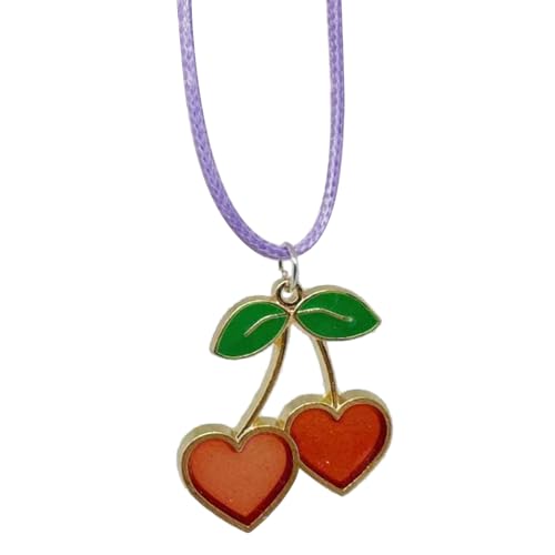 AOSAIXIS Schöne Kirsche Halshalskette Weibliche Temperament Wachs Linie Colarmbone Kettenstudent Verstellbares Schmuck Geburtstagsgeschenk von AOSAIXIS