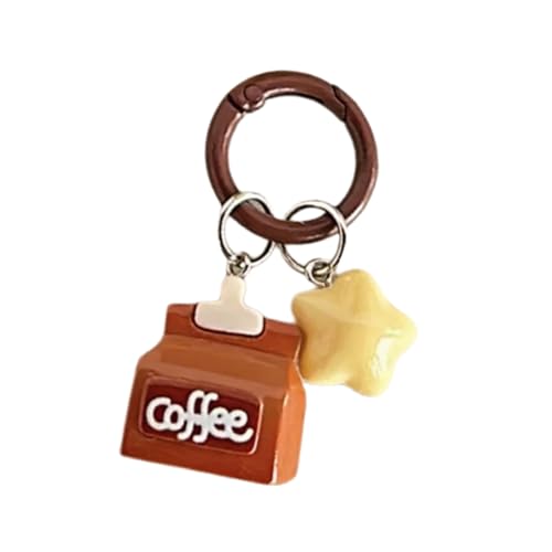 AOSAIXIS Schöner Kaffeestern Schlüsselring Einzigartige Anhänger Schlüsselkette Dekore Mit Leichtem Design Zum Einfachen Tragen Und Täglichem Gebrauch von AOSAIXIS