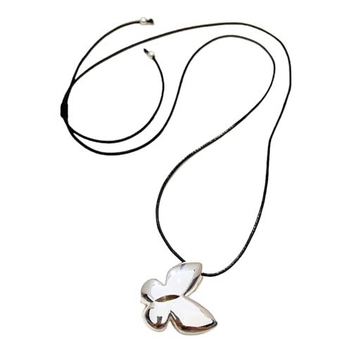 AOSAIXIS Silber Butterfly Halskette Mit Schwarzem Seil Frauen Mode Halskette Für Partys Und Arbeit Jeder Anlässe Tragen AOSAIXIS Silber Butterfly Halskette Mit Schwarzem Seil Frauen Mode Halskette Für Partys Und Arbeit Jeder Anlässe Tragen von AOSAIXIS