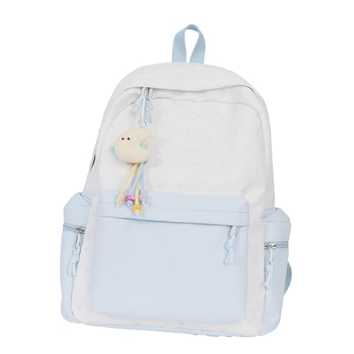AOSAIXIS Star Print Rucksack Große Kapazität Casual Daypacks Reisenbag Für Schülerschule Ästhetik Für Mädchen Großkapazität School Bag Star Print Casual Rucksack von AOSAIXIS