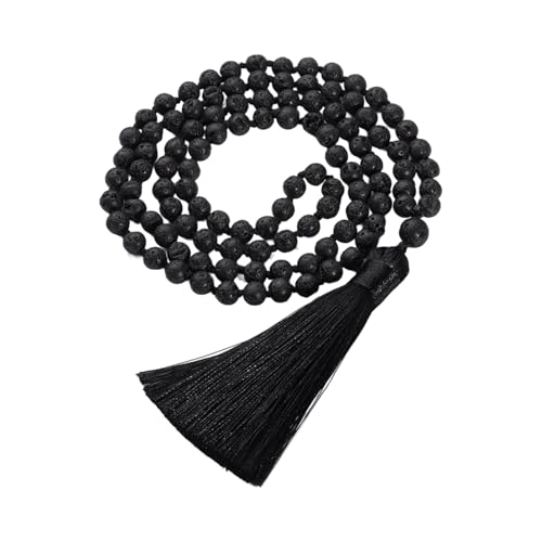 AOSAIXIS Steinperlen Halskette Mit Quasten Stilvoller Nackenschmuck Für Enthusiasten Und Meditationspraktiker Geeignet von AOSAIXIS