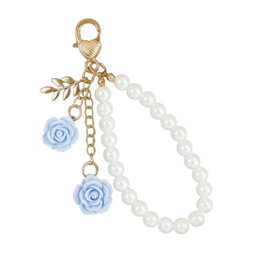 AOSAIXIS Stilvolle Kunstperlen Und Rosenschlüsselhalter Perlen Key Chain Bag Charme Leichtes Schlüsselbundschmuck Für Frauen Mädchen von AOSAIXIS