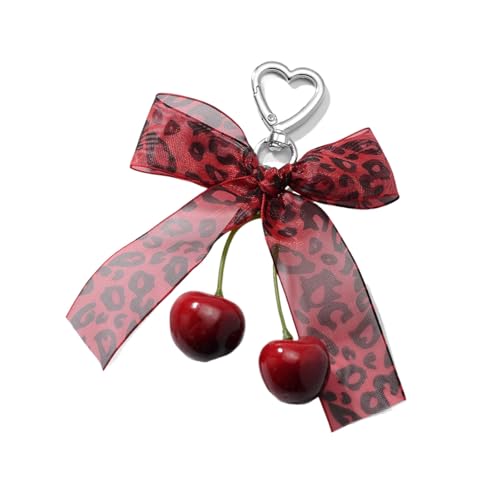 AOSAIXIS Stylish Love Cherrys Anhänger Bowknot Keychain Accessor von AOSAIXIS
