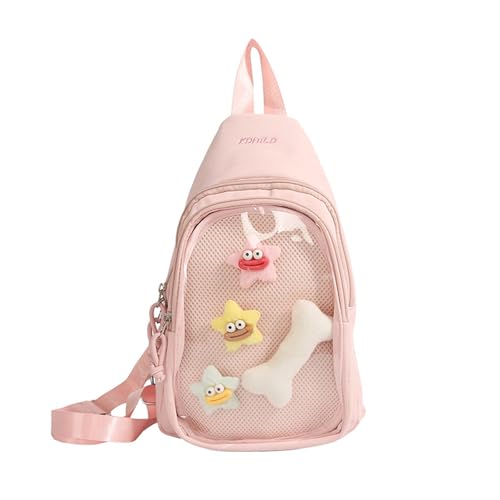 AOSAIXIS Zeitgenössische Durchscheinende Unisex Crossbody Bag Leichte Rucksackkiste Großer Speicherplatz Für Essentielle Verstellbare Gurtanime Inspiriert von AOSAIXIS
