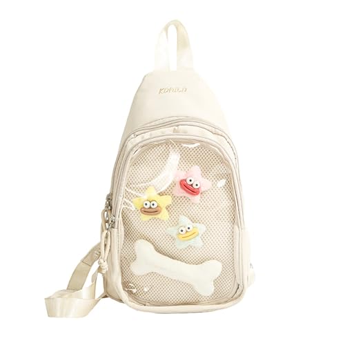 AOSAIXIS Zeitgenössische Durchscheinende Unisex Crossbody Bag Leichte Rucksackkiste Großer Speicherplatz Für Essentielle Verstellbare Gurtanime Inspiriert von AOSAIXIS