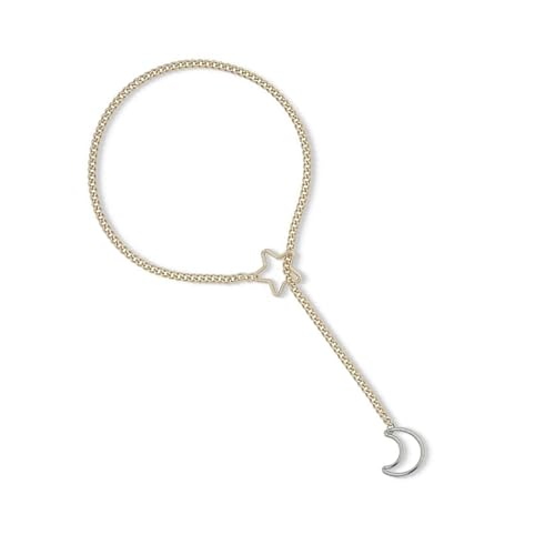 Women Punk Rock Slip Chain Halskette Herz Liebesringe Verpackungsverstellbare Y Form Designs Für Tägliche Freizeitkleidung von AOSAIXIS