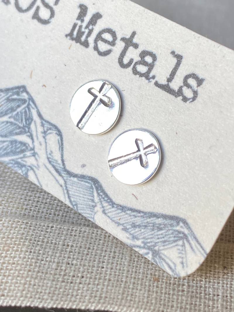 Spirituelle Kreuz Ohrstecker Oder Anhänger // Gestempelt Mit Perfekt Für Konfirmation Geschenke Spirituelle Kreuz Ohrstecker Oder Anhänger // Gestempelt Mit Perfekt Für Konfirmation Geschenke von AOSmetals