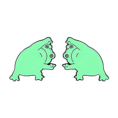 Lustige Frosch Brosche 2 Stück Cartoon Tier Broschen Pins Finger Frosch Brosche Emaille Pins Schmuck Zubehör Kreative Anstecknadeln Persönlichkeit Frosch Brosche für Frauen Männer Kinder Geschenk von AOTEMAN