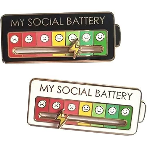 MY SOCIAL BATTERY Emaille Anstecknadel Lustiger Sozialer Batterie Indikator Revers 7 Tage Pin Stimmungsumwandlung Brosche Anstecknadel Niedlich Kreativer Ausdruck Brosche Männer Frauen Kinder Geschenk von AOTEMAN