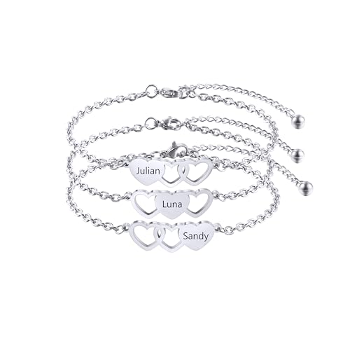 AOTXOXTOA Customized 2-3 Stück Herz Armbänder Gravur Beste Freundschaft Armband Set Edelstahl Personalisierte Namen für Schwestern BFF Frauen Geburtstag Hochzeit Brautjungfer Geschenke AOTXOXTOA Customized 2-3 Stück Herz Armbänder Gravur Beste Freundschaft Armband Set Edelstahl Personalisierte Namen für Schwestern BFF Frauen Geburtstag Hochzeit Brautjungfer Geschenke von AOTXOXTOA