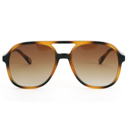 AOURBENE Klassische Retro Runde Polarisierte Pilot-Sonnenbrille Herren Damen mit UV400 Schutz Pilotenbrille von AOURBENE