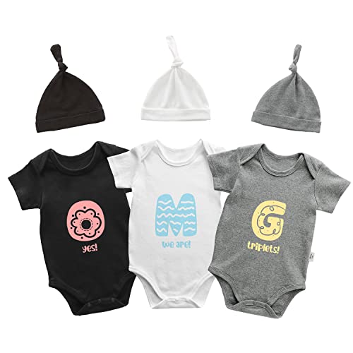 AOUYOA Baby Zwillinge Body Junge Mädchen Strampler Kleidung OMG Drillinge Baby Strampler Geschenke Geburt Lustig Babykleidung(bwg 3m) von AOUYOA