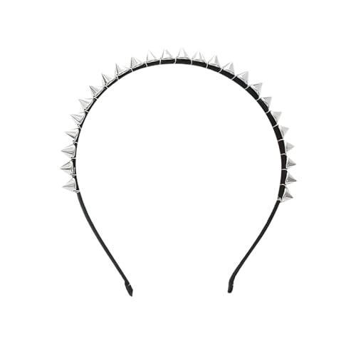 AOVNA Silberfarbenes Metall-Nieten-Stirnband, leicht, flexibel, Damen-Kopfbedeckung, Haarreif, Punk, Mädchen, einfach zu tragen, auffällig AOVNA Silberfarbenes Metall-Nieten-Stirnband, leicht, flexibel, Damen-Kopfbedeckung, Haarreif, Punk, Mädchen, einfach zu tragen, auffällig von AOVNA