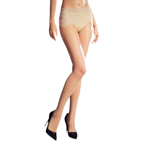 AOWVUTS Strumpfhosen für Damen Transparent Fein-Strumpfhose Bauchweg Strumpfhosen Hohe Taille Spitze Elegante Seidig Stützstrumpfhose Matte Optik Reißfest Seidenstrumpfhose Komfortbund von AOWVUTS