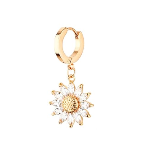 1PC Gänseblümchen Anhänger Ohrringe, Damenmode Mini Zirkon Metall Hoop Ohrringe, Sommer Design Sinn Party Schmuck 1PC Gänseblümchen Anhänger Ohrringe, Damenmode Mini Zirkon Metall Hoop Ohrringe, Sommer Design Sinn Party Schmuck von AOYEAH