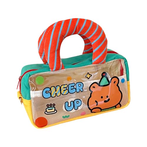 AOYEAH Cartoon Studenten Stift Tasche, klare Schreibwaren Organizer Bleistift Beutel mit Griff, Multifunktion ale Aufbewahrung Tasche von AOYEAH