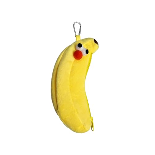 AOYEAH Entzückende Plüsch-Bananen-Bleistift Tasche, Cartoon-Bären-Drumstick-Schreibwaren-Aufbewahrung, Stift mit großer Kapazität und Make-up-Organizer-Beutel von AOYEAH